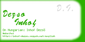 dezso inhof business card
