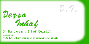 dezso inhof business card